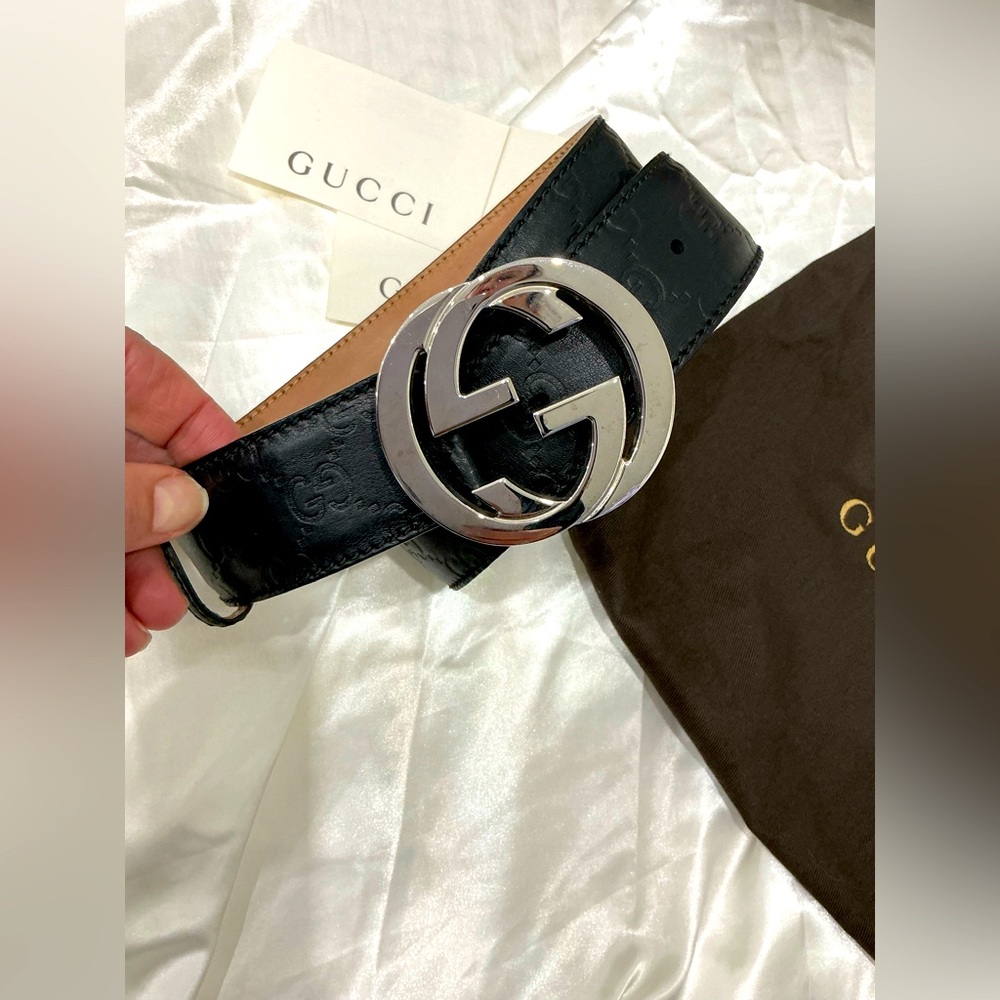 Authentic GUCCI GG monogram leather belt🌹🌹 - Picture 3 of 14